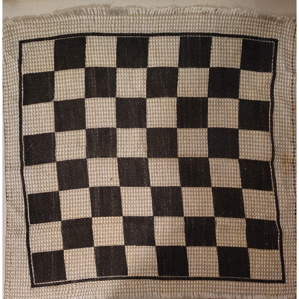 Checkers Portable Complete Game Cloth Board Mat w/ Red & Black Pieces 2+ 6+ - Picture 2 of 4